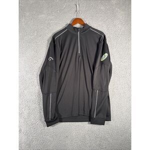 Callaway Sweater Men XL Black 1/4 Zip Weather Series Golf Pullover ZingZang Logo